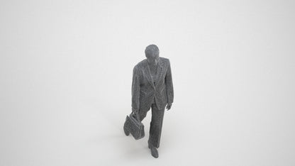 realistic 3D woman business walking, scanned archviz people for Blender and 3ds Max, wireframe three-quarter view
