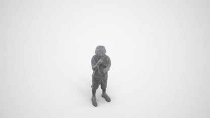 3D scanned boy kids casual, photorealistic archviz people for Enscape and SketchUp, wireframe three-quarter view
