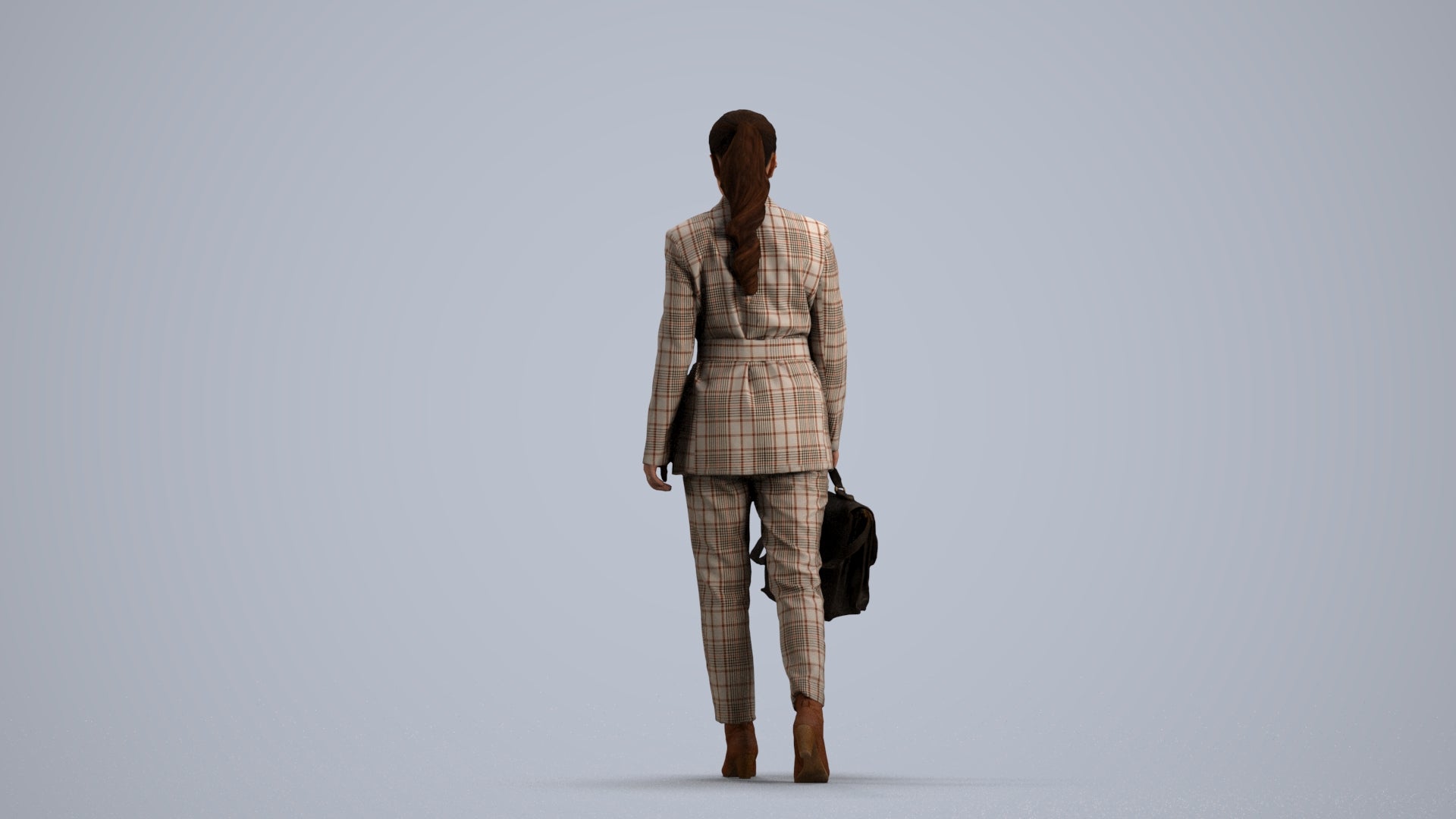 photogrammetry 3D woman business, realistic human model archviz FBX, front view render