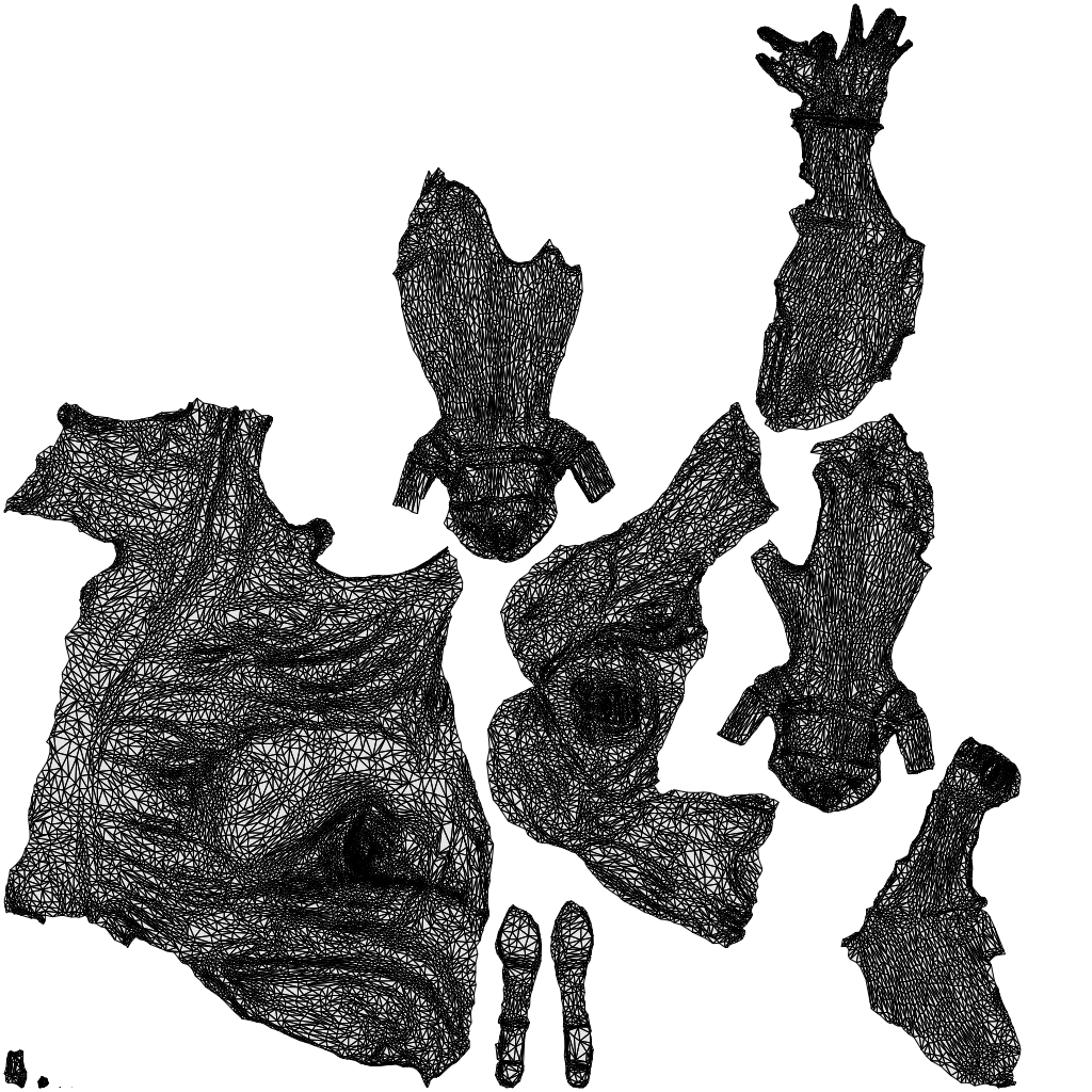 realistic 3D people woman formal sitting, render-ready for V-Ray and Corona, FBX OBJ, wireframe top-down view