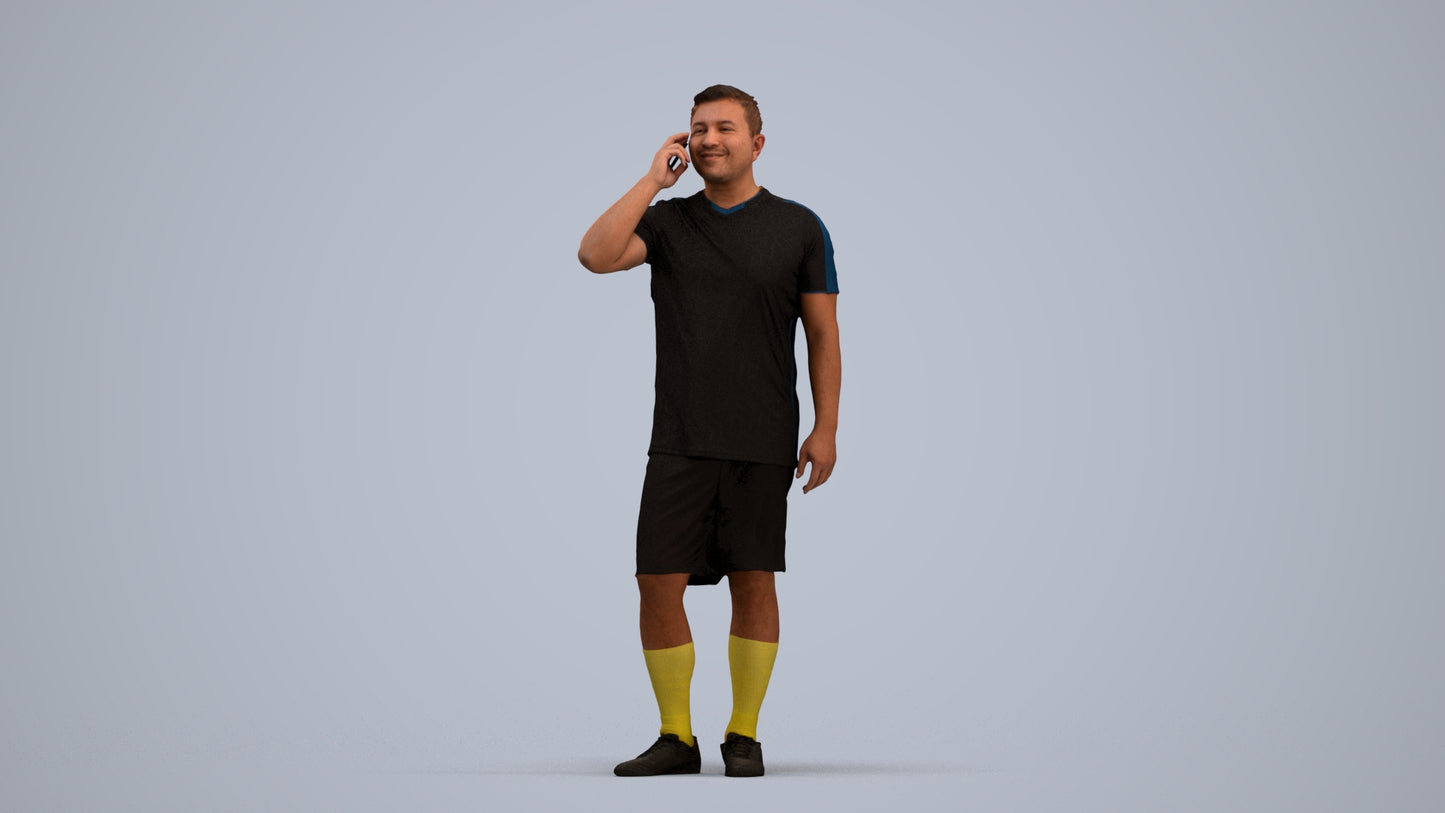 3D scanned man sport, photorealistic archviz people for Enscape and SketchUp, standing pose render