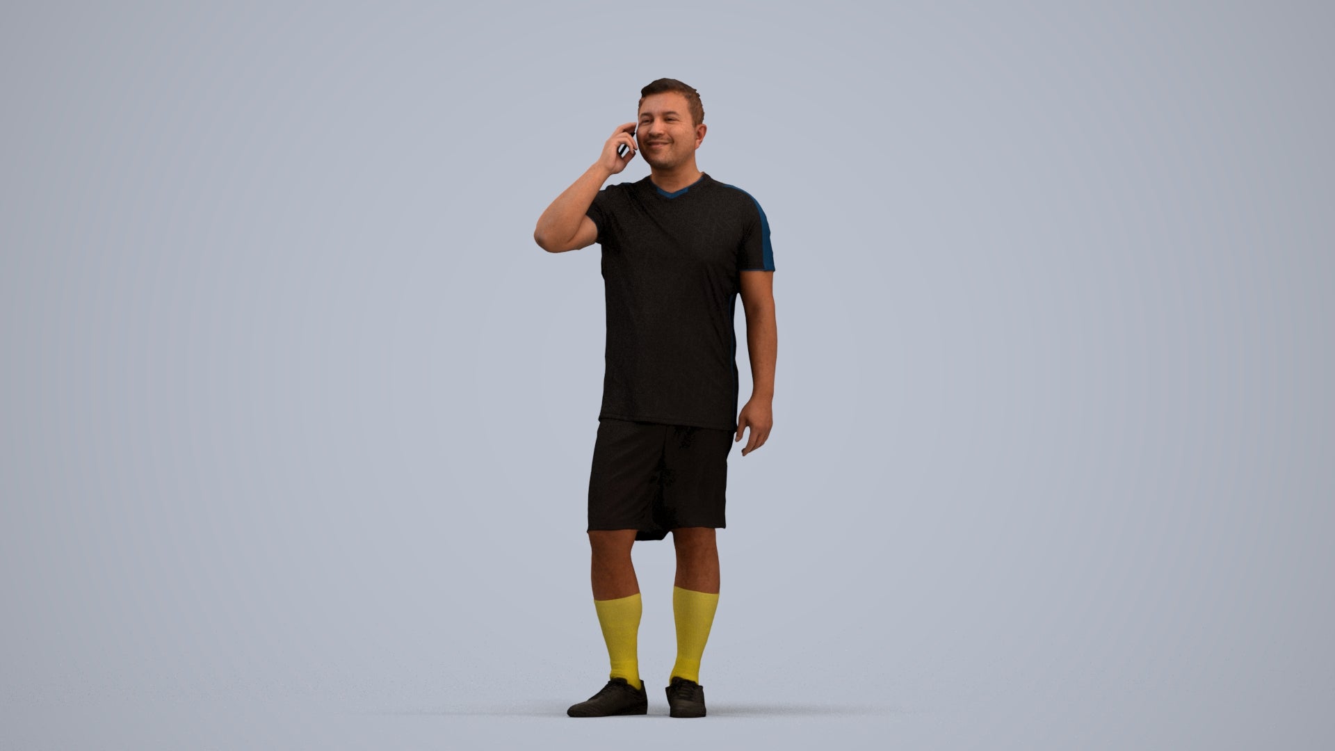 3D scanned man sport, photorealistic archviz people for Enscape and SketchUp, standing pose render