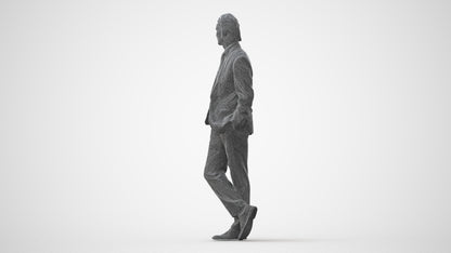 3D human model man business standing, photogrammetry scanned person for archviz, square thumbnail