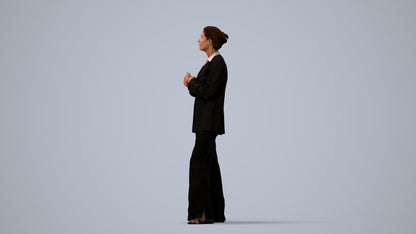 realistic 3D people senior woman business, render-ready for V-Ray and Corona, FBX OBJ, three-quarter view render