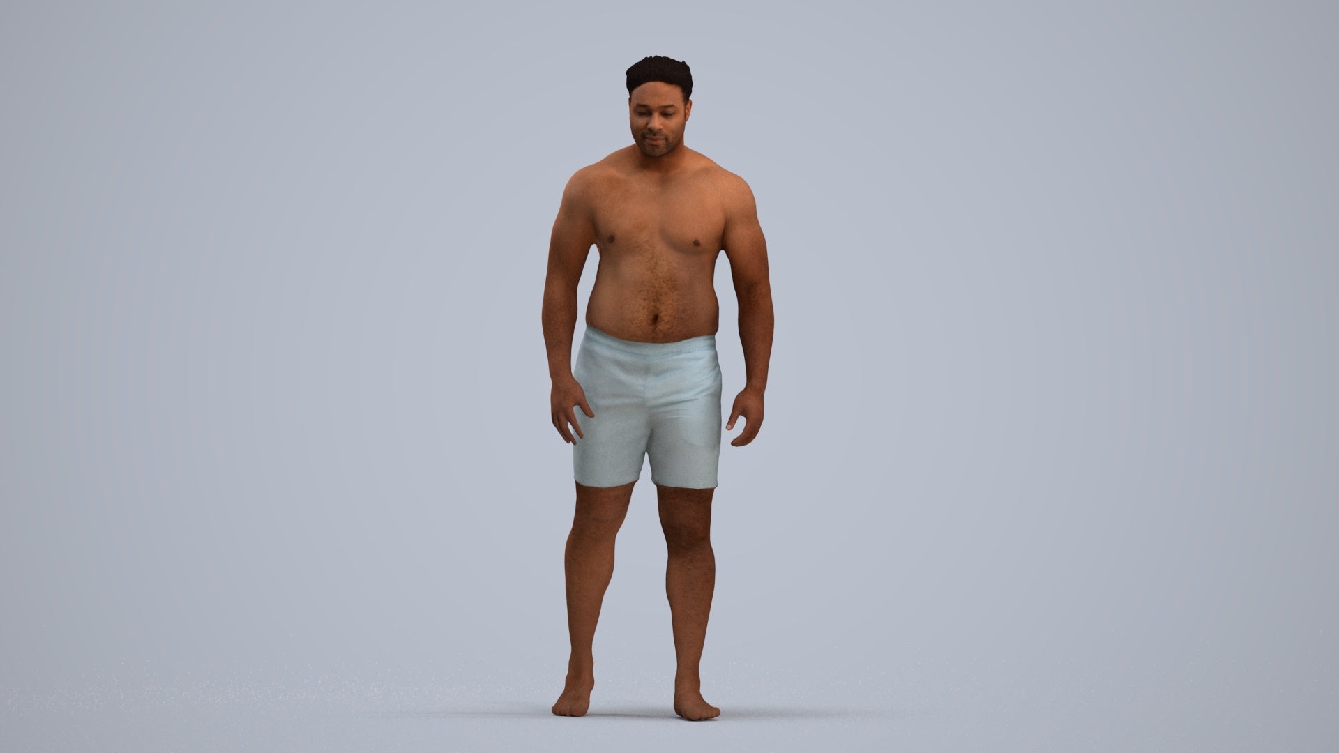 3D scanned man pool, photorealistic archviz people for Enscape and SketchUp, standing pose render