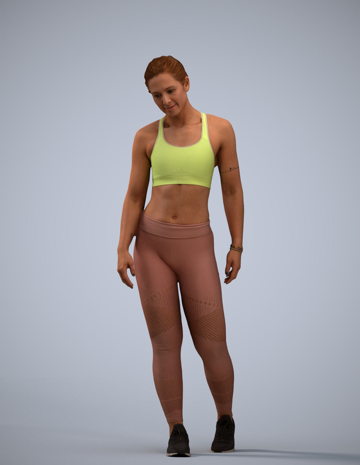 3D people model woman sport, scanned human for 3ds Max rendering