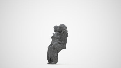 3D scanned boy kids casual, photorealistic archviz people for Enscape and SketchUp, wireframe back view