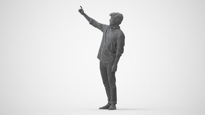 realistic 3D human man casual standing, archviz people FBX OBJ for Blender, square thumbnail