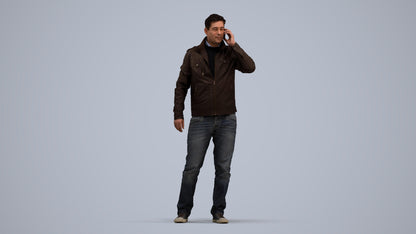realistic 3D people man casual standing, render-ready for V-Ray and Corona, FBX OBJ, standing pose render