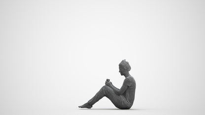 scanned 3D woman mix, photogrammetry people for Enscape and V-Ray, wireframe front view