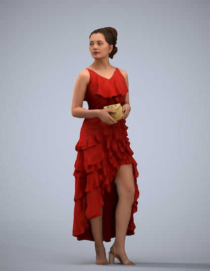 scanned 3D woman formal formalaffairs, photogrammetry people for Enscape and V-Ray