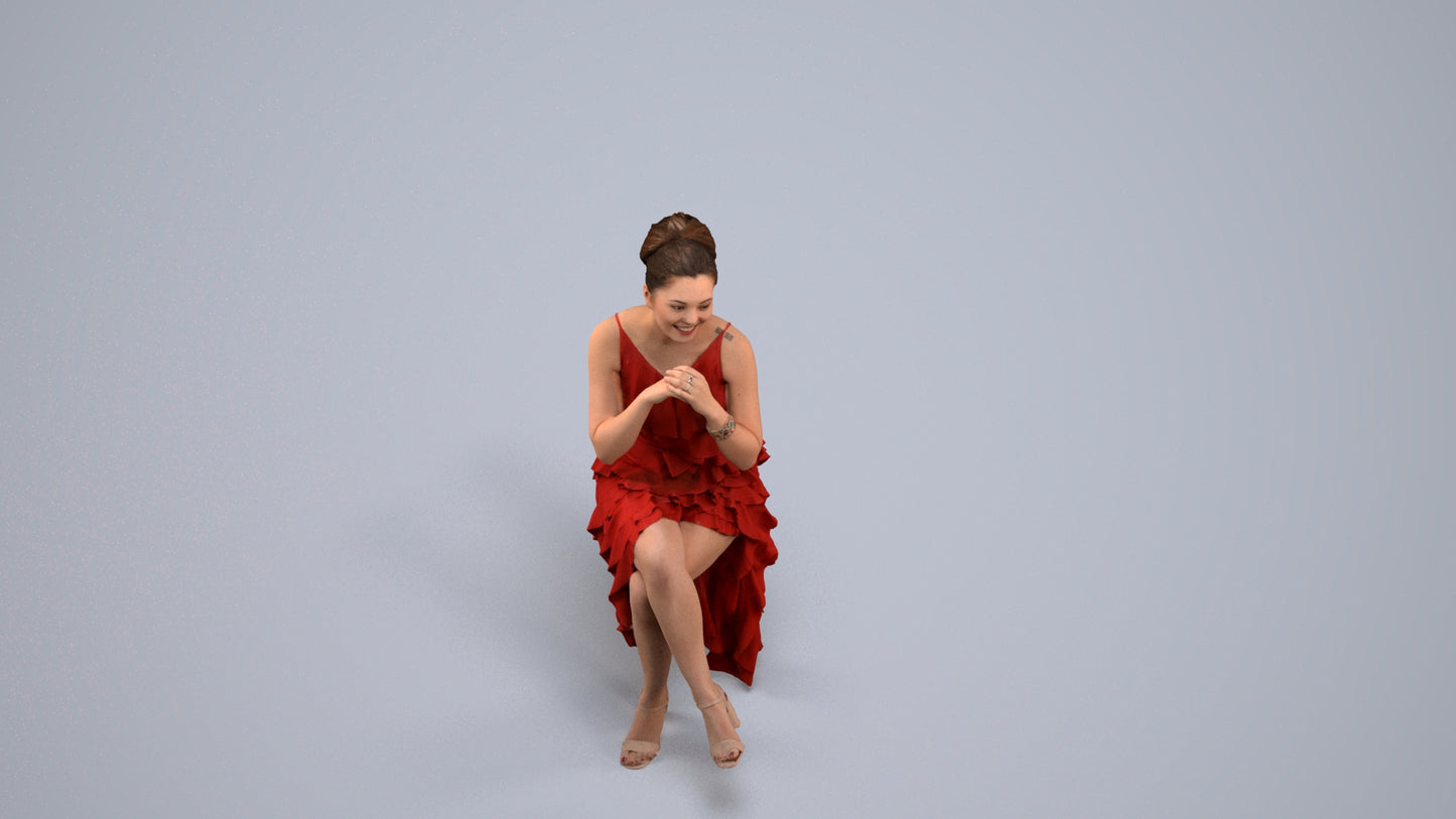 scanned 3D woman formal formalaffairs, photogrammetry people for Enscape and V-Ray, back view render