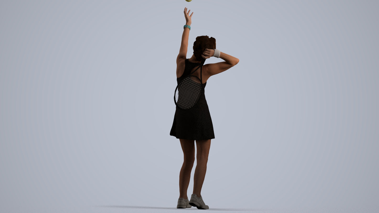 3D scanned woman sport, photorealistic archviz people for Enscape and SketchUp, front view render