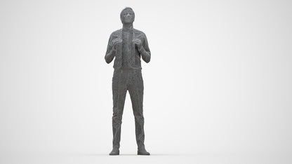 realistic 3D people man business mix, render-ready for V-Ray and Corona, FBX OBJ, wireframe back view