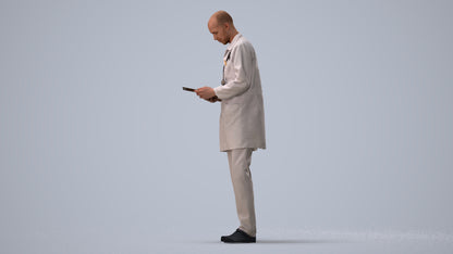 3D scanned man medical, photorealistic archviz people for Enscape and SketchUp, three-quarter view render