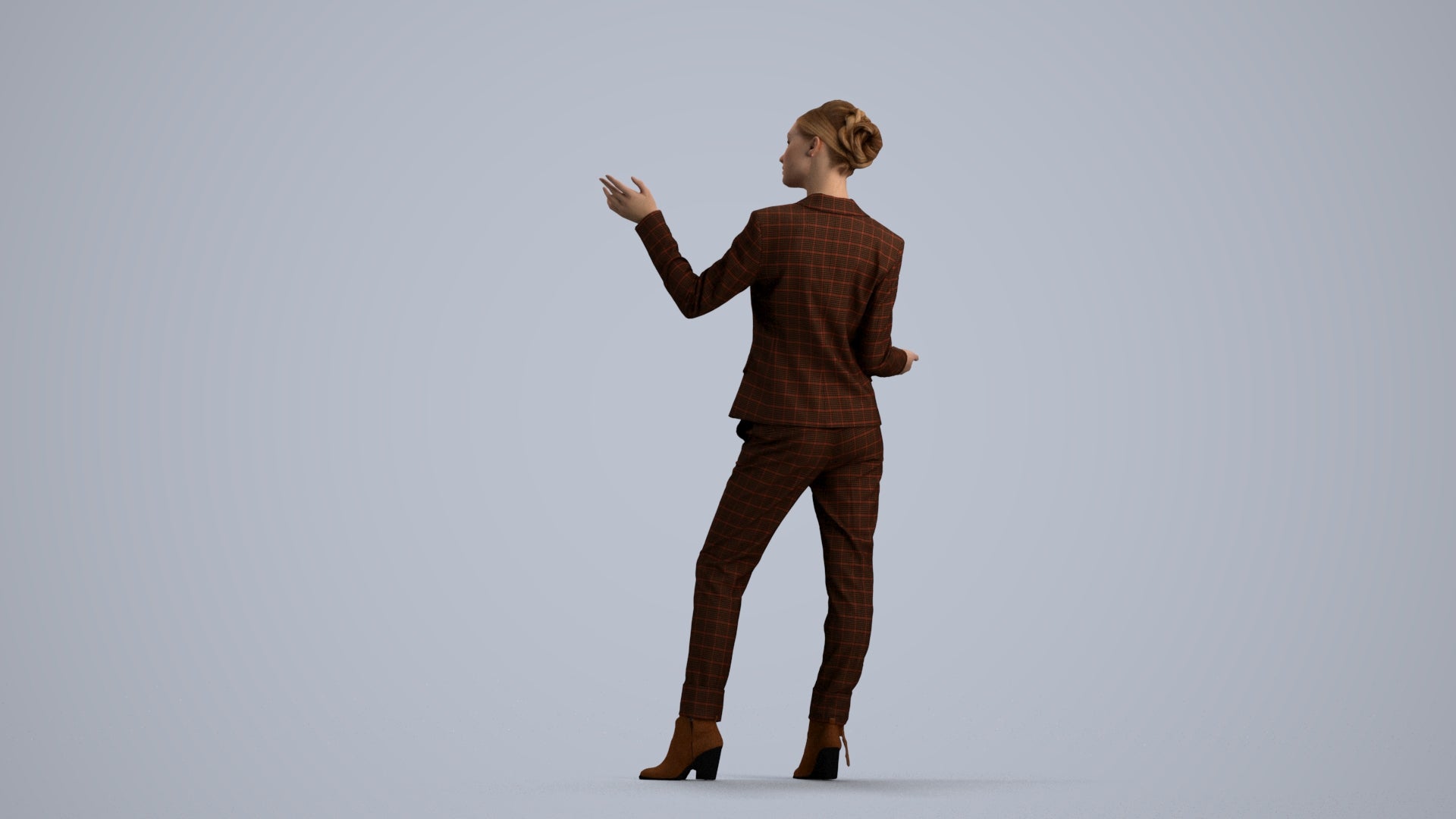 3D scanned woman business, photorealistic archviz people for Enscape and SketchUp, front view render