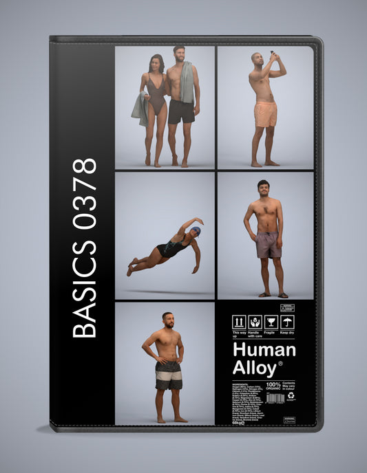 3D human models pool bundle, 5 photogrammetry scanned people for archviz