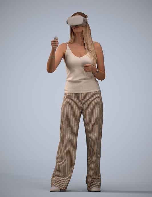 realistic 3D people woman casual standing, render-ready for V-Ray and Corona, FBX OBJ