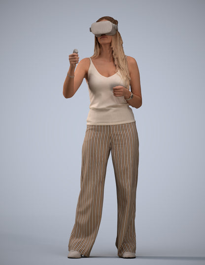 realistic 3D people woman casual standing, render-ready for V-Ray and Corona, FBX OBJ
