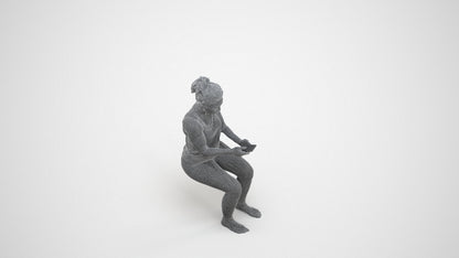 photogrammetry 3D woman sport, realistic human model archviz FBX, wireframe three-quarter view