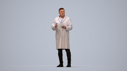 realistic 3D people man medical, render-ready for V-Ray and Corona, FBX OBJ, top-down view render