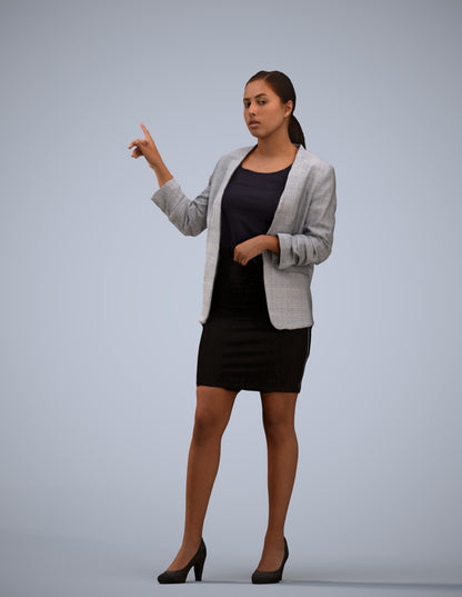 realistic 3D woman business, scanned archviz people for Blender and 3ds Max