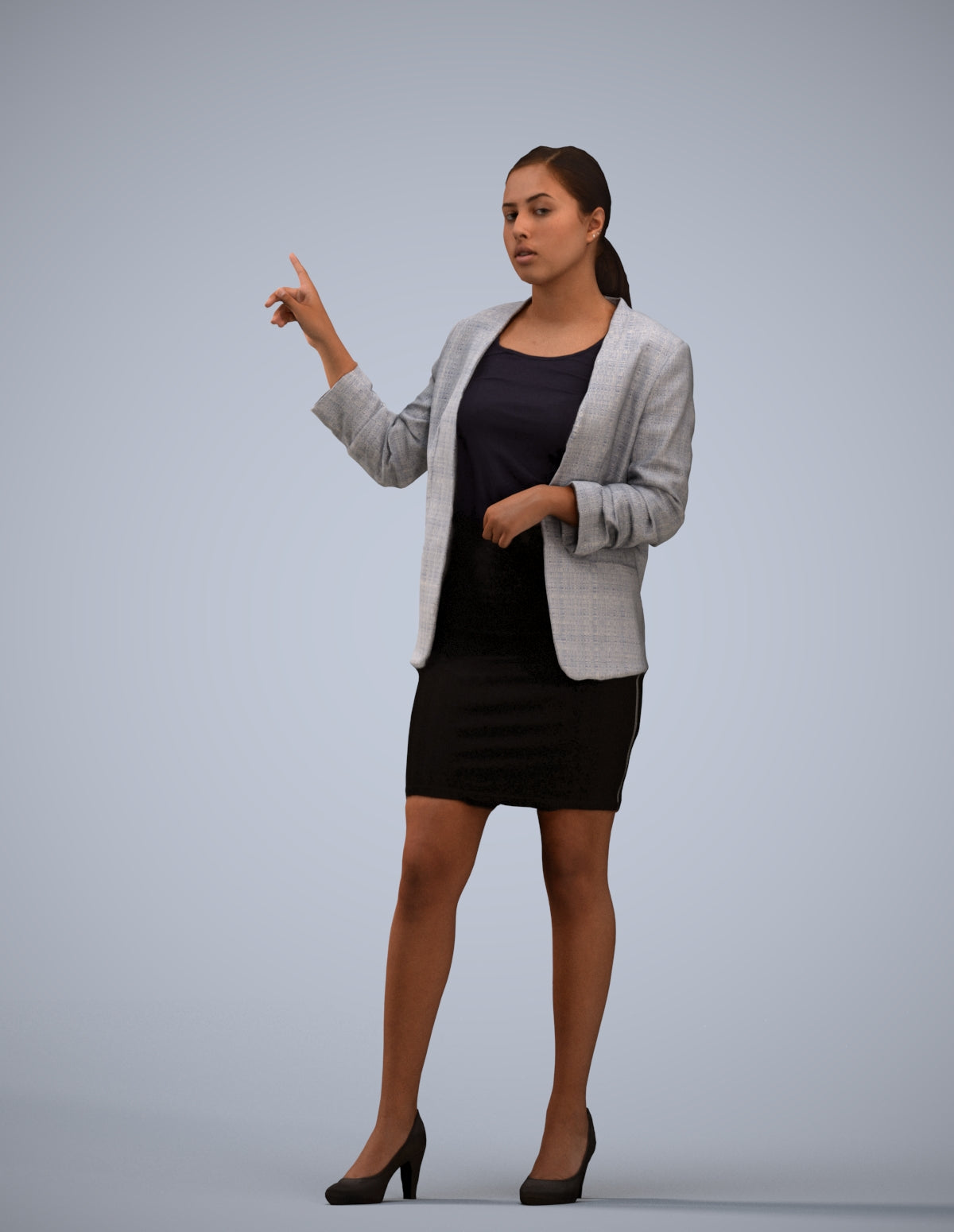realistic 3D woman business, scanned archviz people for Blender and 3ds Max