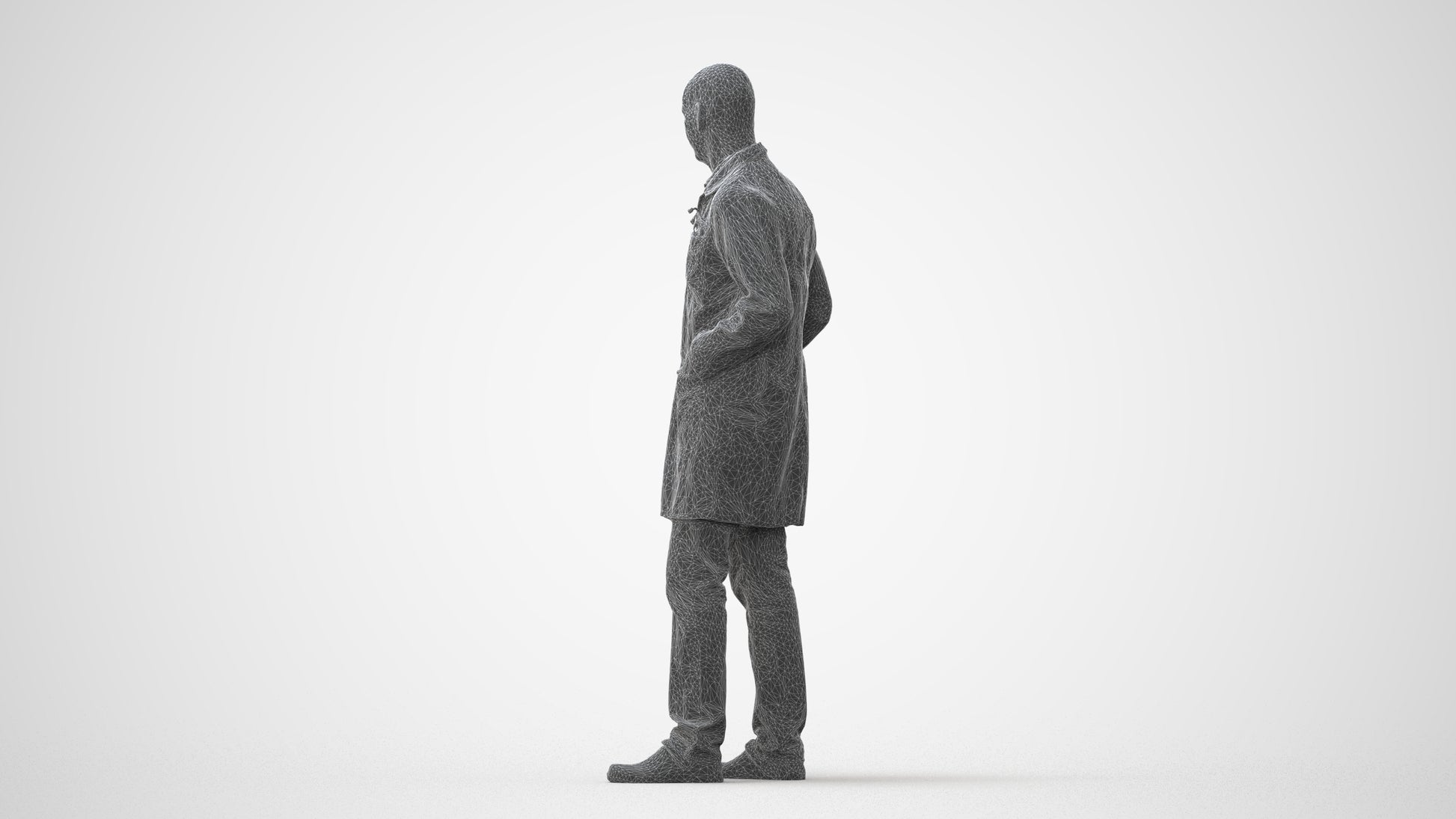 scanned 3D senior man medical, photogrammetry people for Enscape and V-Ray, square thumbnail