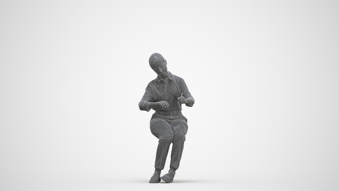 3D human model girl kids, photogrammetry scanned person for archviz, three-quarter front view render