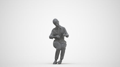 3D human model girl kids, photogrammetry scanned person for archviz, three-quarter front view render