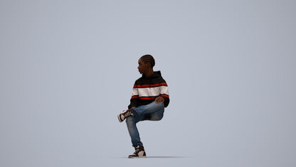realistic 3D boy casual kids, scanned archviz people for Blender and 3ds Max, top-down view render