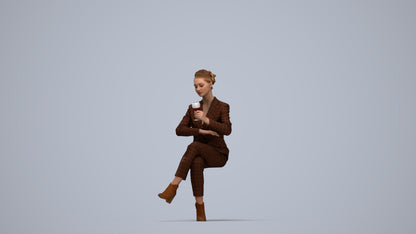 scanned 3D woman business, photogrammetry people for Enscape and V-Ray, top-down view render