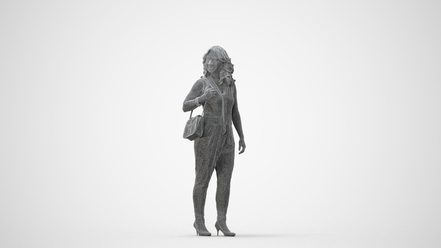 realistic 3D people woman business walking, render-ready for V-Ray and Corona, FBX OBJ, square thumbnail