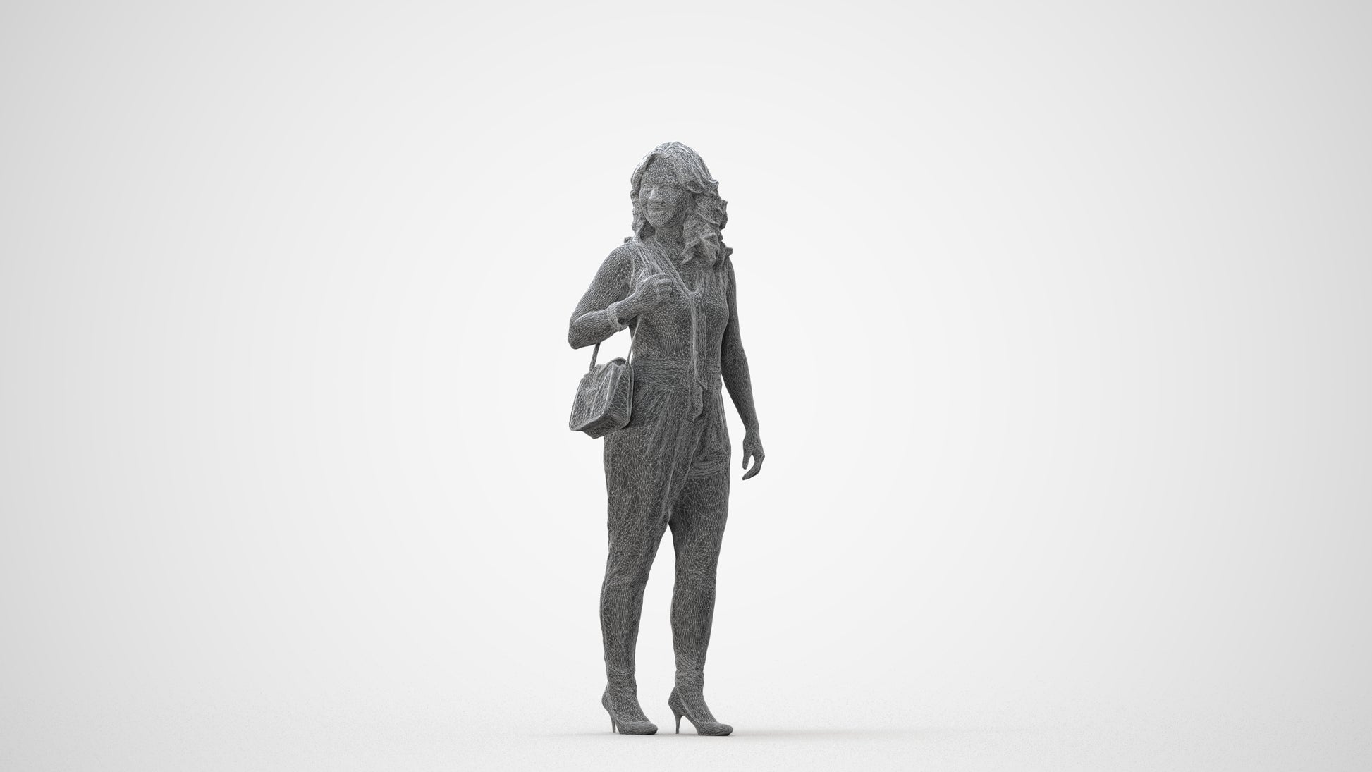 realistic 3D people woman business walking, render-ready for V-Ray and Corona, FBX OBJ, square thumbnail
