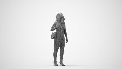 realistic 3D people woman business walking, render-ready for V-Ray and Corona, FBX OBJ, square thumbnail
