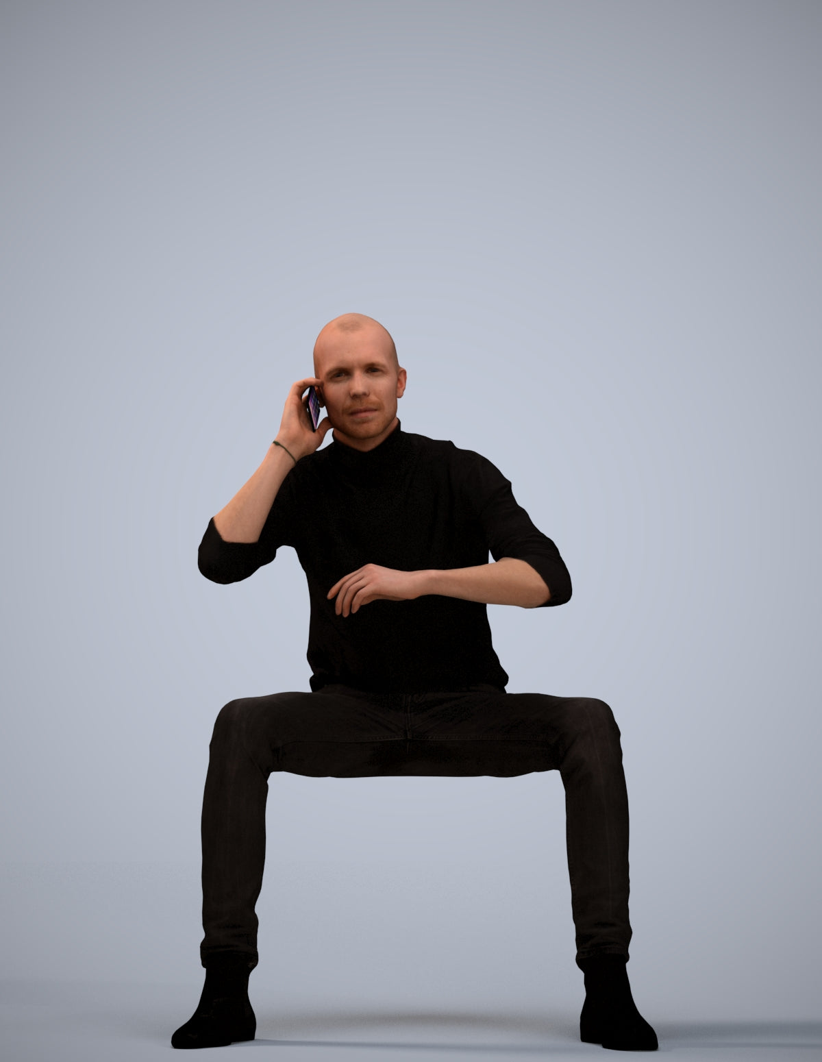 3D human model man casual business, photogrammetry scanned person for archviz