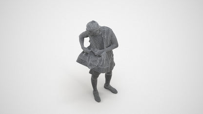 3D scanned man sport, photorealistic archviz people for Enscape and SketchUp, wireframe three-quarter view