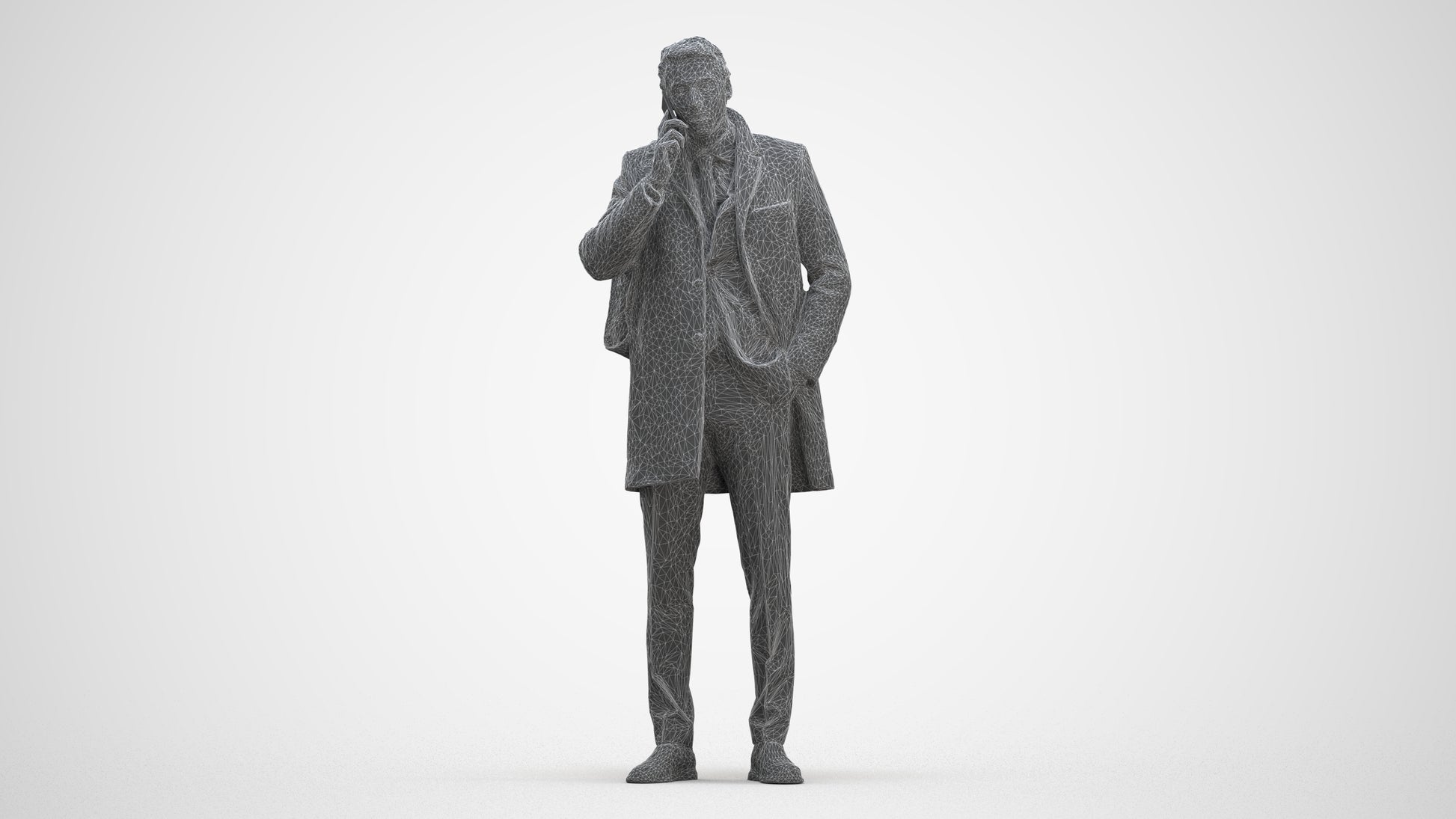 3D scanned man business, photorealistic archviz people for Enscape and SketchUp, three-quarter front view render