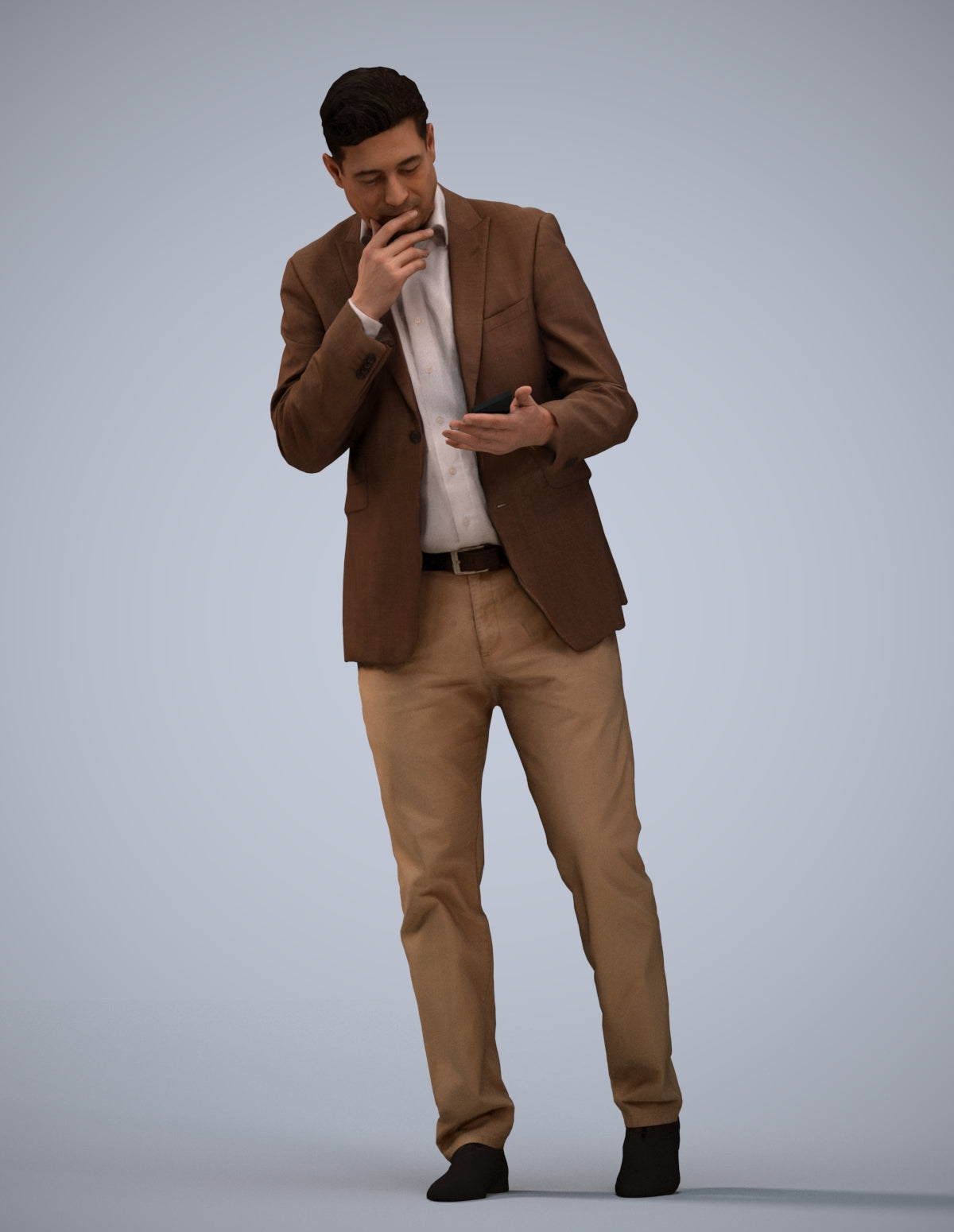 3D people model man business walking, scanned human for 3ds Max rendering