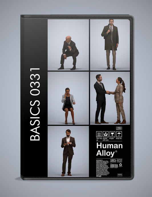 realistic 3D humans business pack, 5 archviz people FBX OBJ for Blender