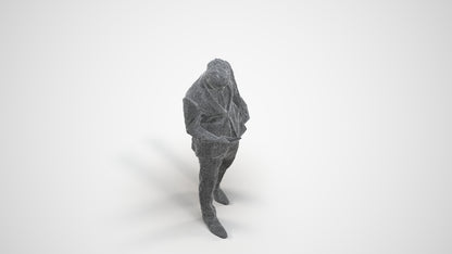 3D scanned man business formal, photorealistic archviz people for Enscape and SketchUp, wireframe three-quarter view