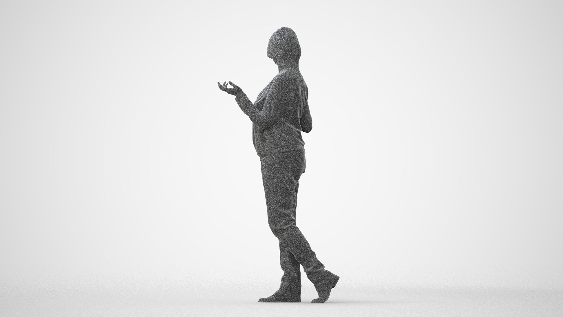 realistic 3D human woman casual walking, archviz people FBX OBJ for Blender, square thumbnail