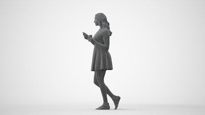 3D people model woman walking, scanned human for 3ds Max rendering, square thumbnail