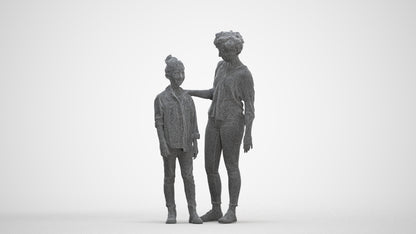 realistic 3D girl casual kids, scanned archviz people for Blender and 3ds Max, three-quarter front view render