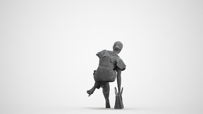 realistic 3D human woman casual sitting, archviz people FBX OBJ for Blender, wireframe front view