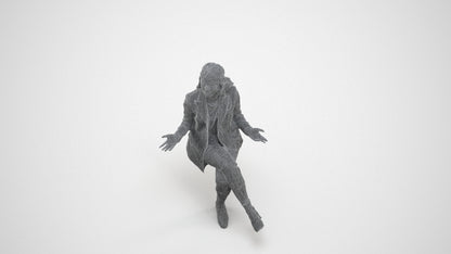 realistic 3D people woman business, render-ready for V-Ray and Corona, FBX OBJ, wireframe three-quarter view
