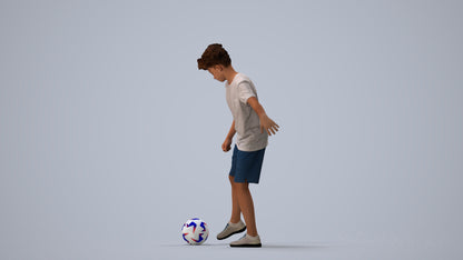 realistic 3D boy sport kids, scanned archviz people for Blender and 3ds Max, three-quarter view render
