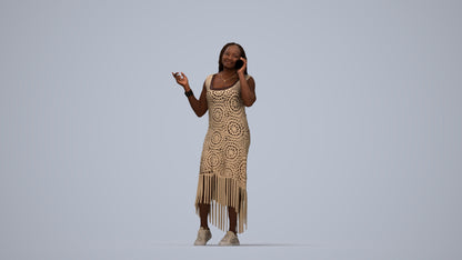 photogrammetry 3D woman casual standing, realistic human model archviz FBX, top-down view render