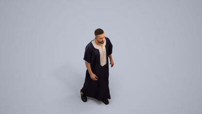 3D scanned man walking, photorealistic archviz people for Enscape and SketchUp, back view render