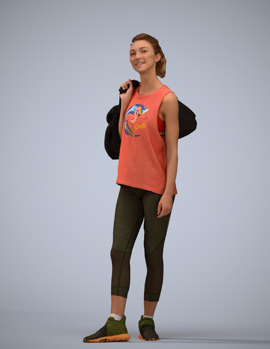 3D people model woman sport, scanned human for 3ds Max rendering